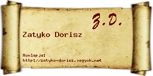 Zatyko Dorisz névjegykártya